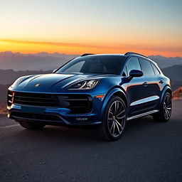 A sleek and modern SUV designed in the style of a high-performance sports car, inspired by the iconic Porsche 911