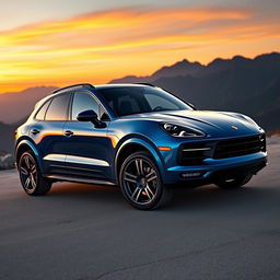 A sleek and modern SUV designed in the style of a high-performance sports car, inspired by the iconic Porsche 911