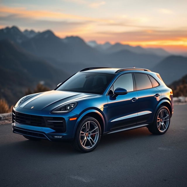 A sleek and modern SUV designed in the style of a high-performance sports car, inspired by the iconic Porsche 911