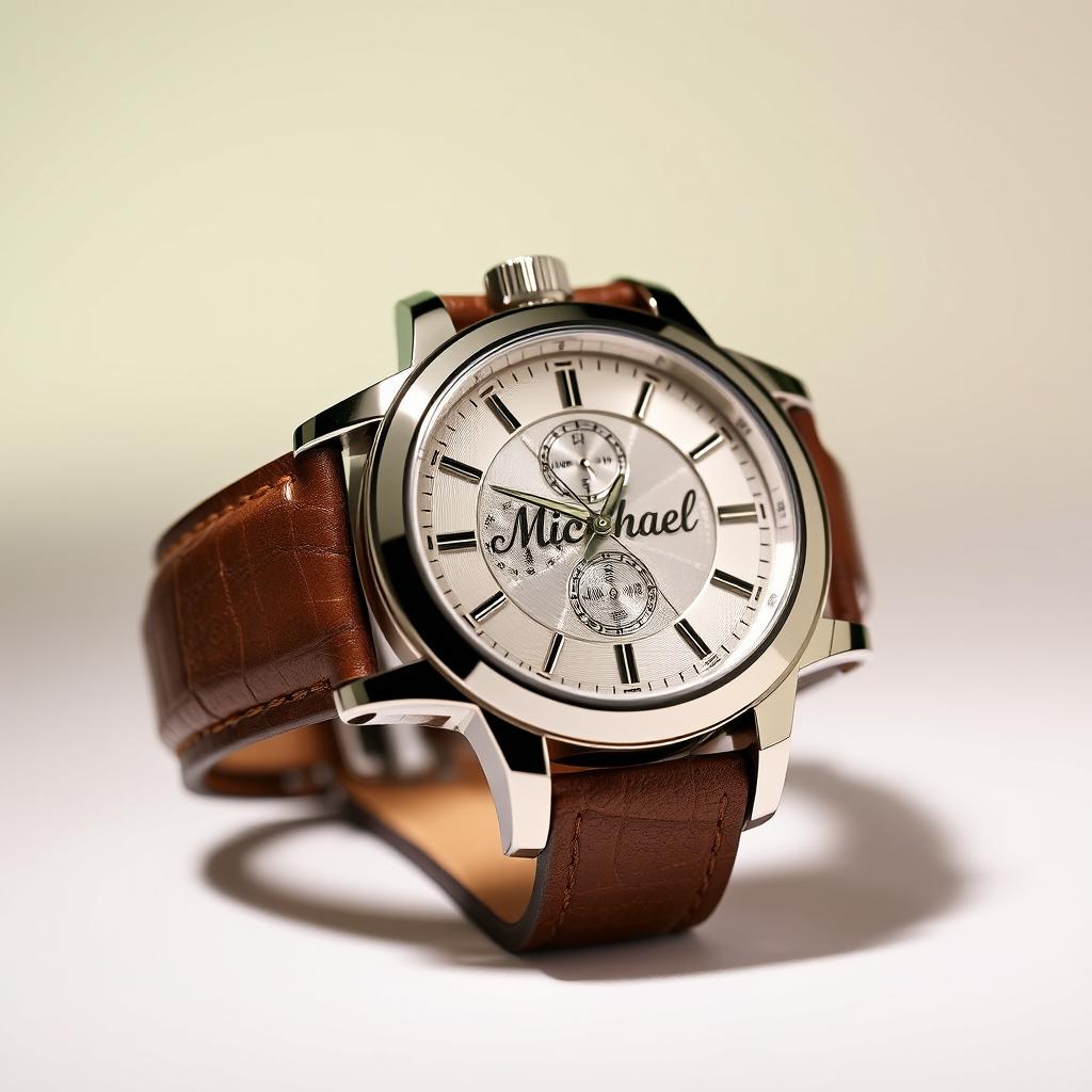 A luxurious timepiece featuring an exquisite design, showcasing the name 'Michael' prominently on the dial