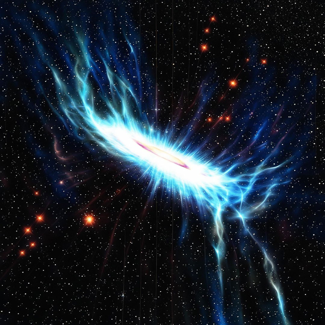 A high-resolution digital art image capturing the spectacle of a pulsar star in the night sky