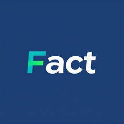A bold and modern logo design featuring the word 'Fact' in a sleek, sans-serif font