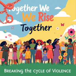 A powerful and inspiring poster illustrating the theme of eradicating stigma related to violence against women and children