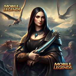 A creative reimagining of the Mona Lisa as a hero character in Mobile Legends