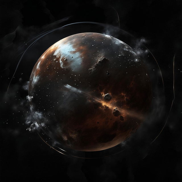 A high-quality digital rendering of Theia, the hypothetical planet believed to have collided with Earth early in the solar system's history