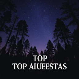 A serene forest scene with tall trees silhouetted against a night sky filled with countless stars, creating a magical atmosphere