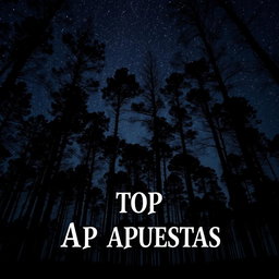 A serene forest scene with tall trees silhouetted against a night sky filled with countless stars, creating a magical atmosphere