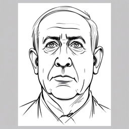 A creative portrait of Benjamin Netanyahu's face, rendered in a three-sided sketch technique