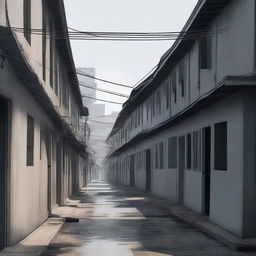 An image of a narrow alley, known as 'Lorong Markas Tentara'