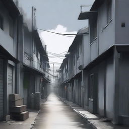 An image of a narrow alley, known as 'Lorong Markas Tentara'