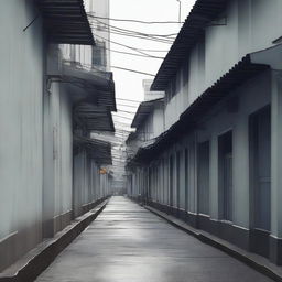 An image of a narrow alley, known as 'Lorong Markas Tentara'