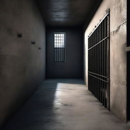 A high-quality 3D render of the interior of a prison