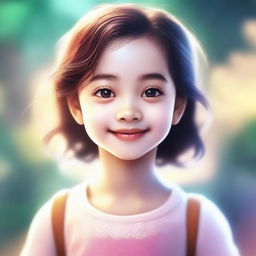 A high-quality digital art image featuring a young girl