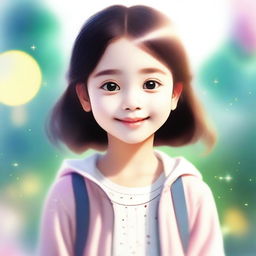 A high-quality digital art image featuring a young girl