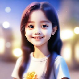 A high-quality digital art image featuring a young girl