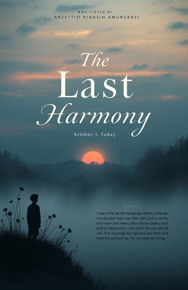 A melancholic novel cover design for 'The Last Harmony' in A5 size