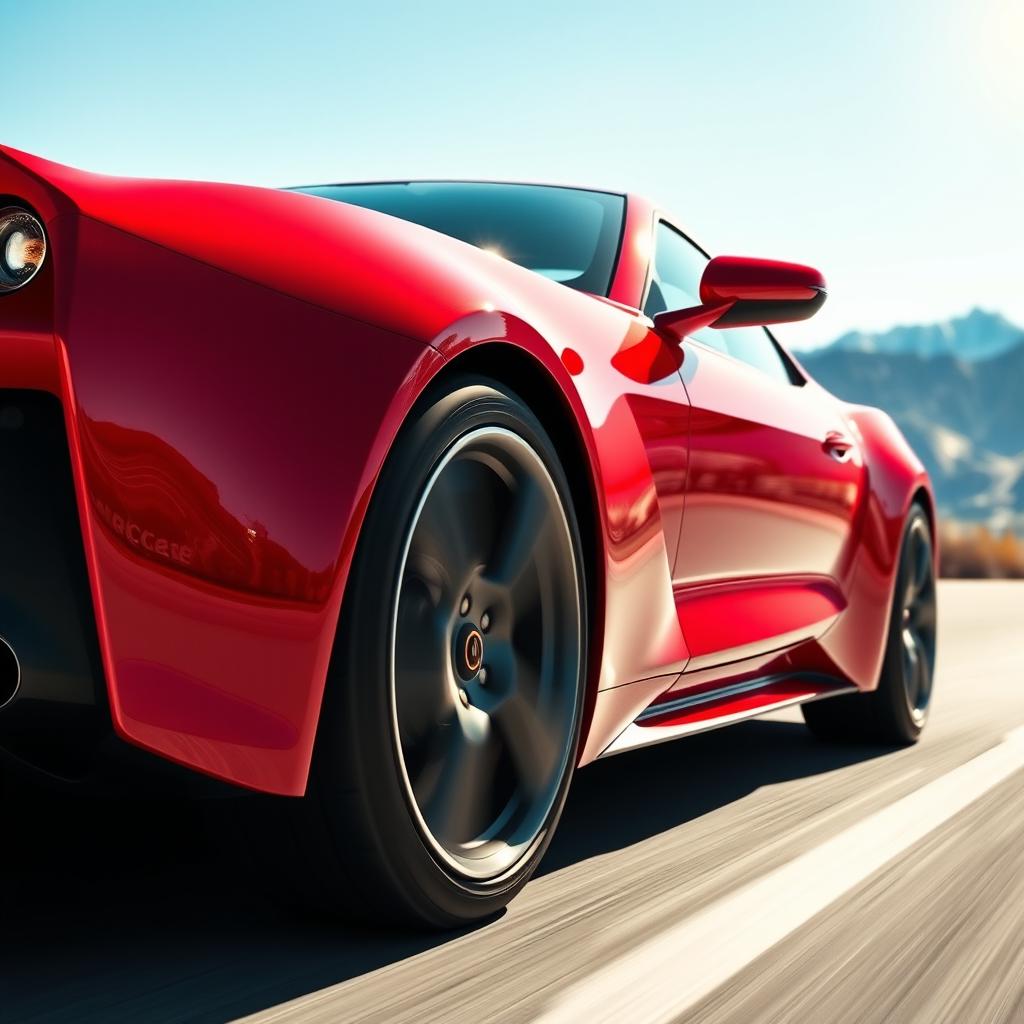 An incredible, amazing car showcased in a striking outdoor setting, featuring sleek lines and a bold design