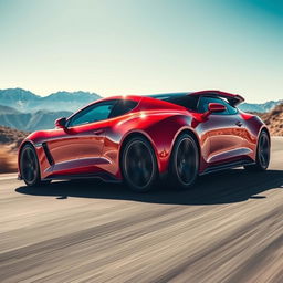 An incredible, amazing car showcased in a striking outdoor setting, featuring sleek lines and a bold design
