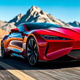 An incredible, amazing car showcased in a striking outdoor setting, featuring sleek lines and a bold design