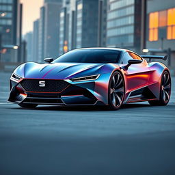 A stunning digital rendering of a futuristic SEAT hypercar, showcasing its sleek and cutting-edge design