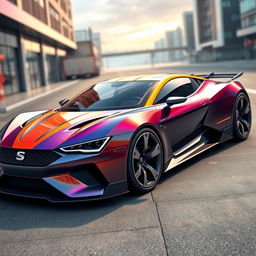 A stunning digital rendering of a futuristic SEAT hypercar, showcasing its sleek and cutting-edge design
