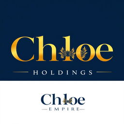 A luxurious and modern logo design for 'Chloe Empire Holdings'