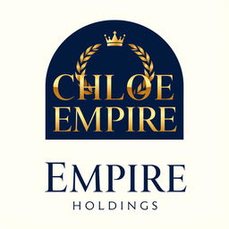 A luxurious and modern logo design for 'Chloe Empire Holdings'