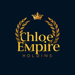 A luxurious and modern logo design for 'Chloe Empire Holdings'