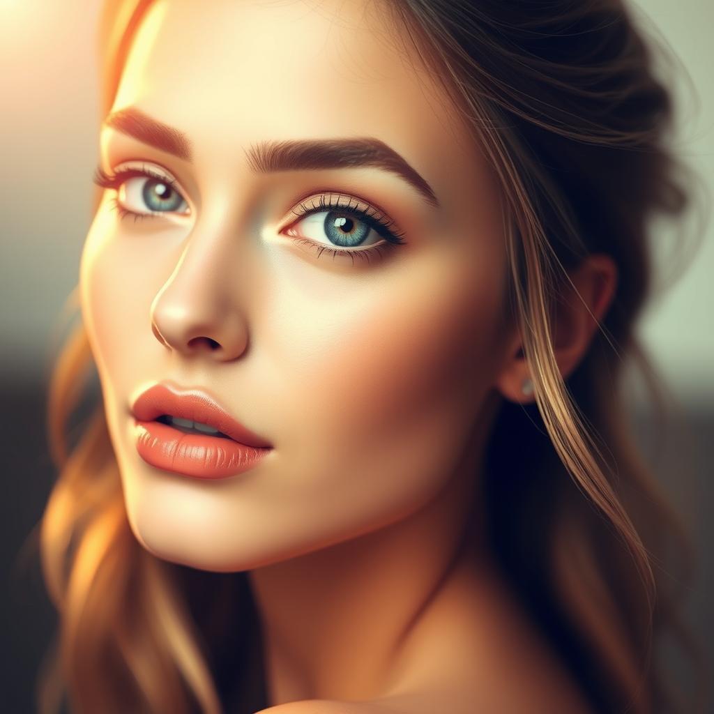 A stunning beauty filter designed for digital portraits, enhancing facial features with soft glows and smooth skin tones