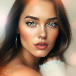 A stunning beauty filter designed for digital portraits, enhancing facial features with soft glows and smooth skin tones