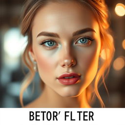 A stunning beauty filter designed for digital portraits, enhancing facial features with soft glows and smooth skin tones