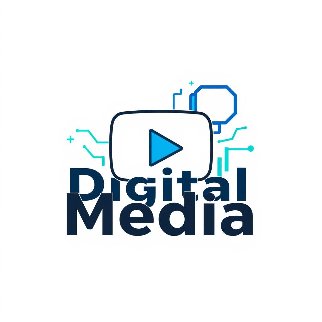 A modern and sleek logo designed for a YouTube channel focused on digital media