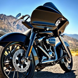 A striking 2025 Harley Davidson Road Glide parked in a scenic location