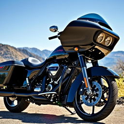 A striking 2025 Harley Davidson Road Glide parked in a scenic location