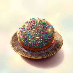 A whimsical, artistic depiction of a magical cookie named 'Basgota Muhammad Magic'