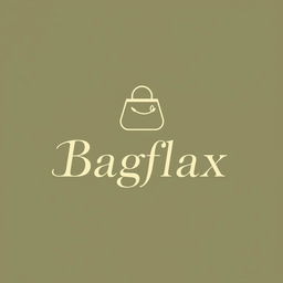 A stylish and subtle logo design for a bag shop named "Bagflax"