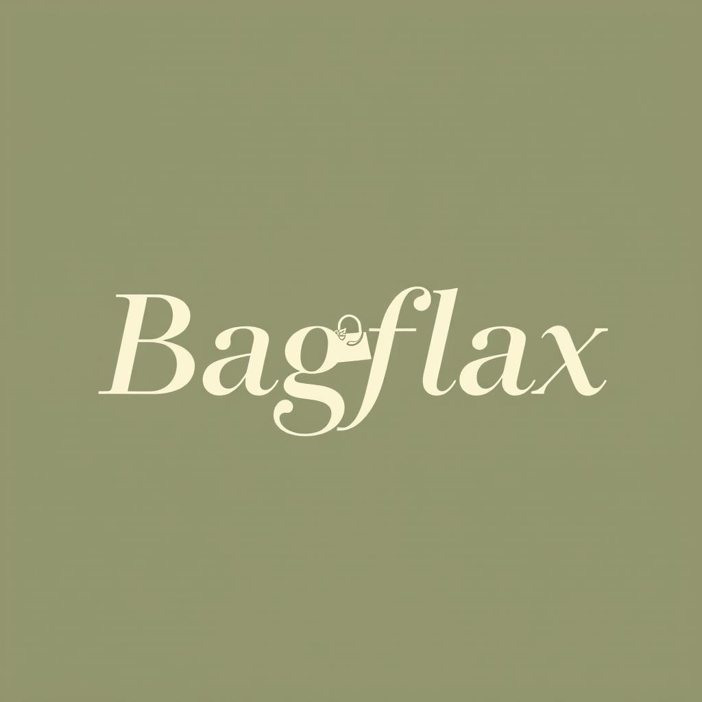 A stylish and subtle logo design for a bag shop named "Bagflax"