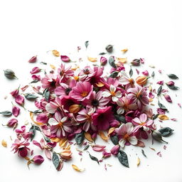 Un grupo de flores pudriéndose y marchitas, exhibiendo colores desvaídos y pétalos caídos, creando una imagen visual que transmite tristeza