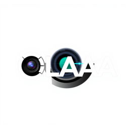 A logo design featuring the name "ALAA" beautifully integrated with a camera lens motif