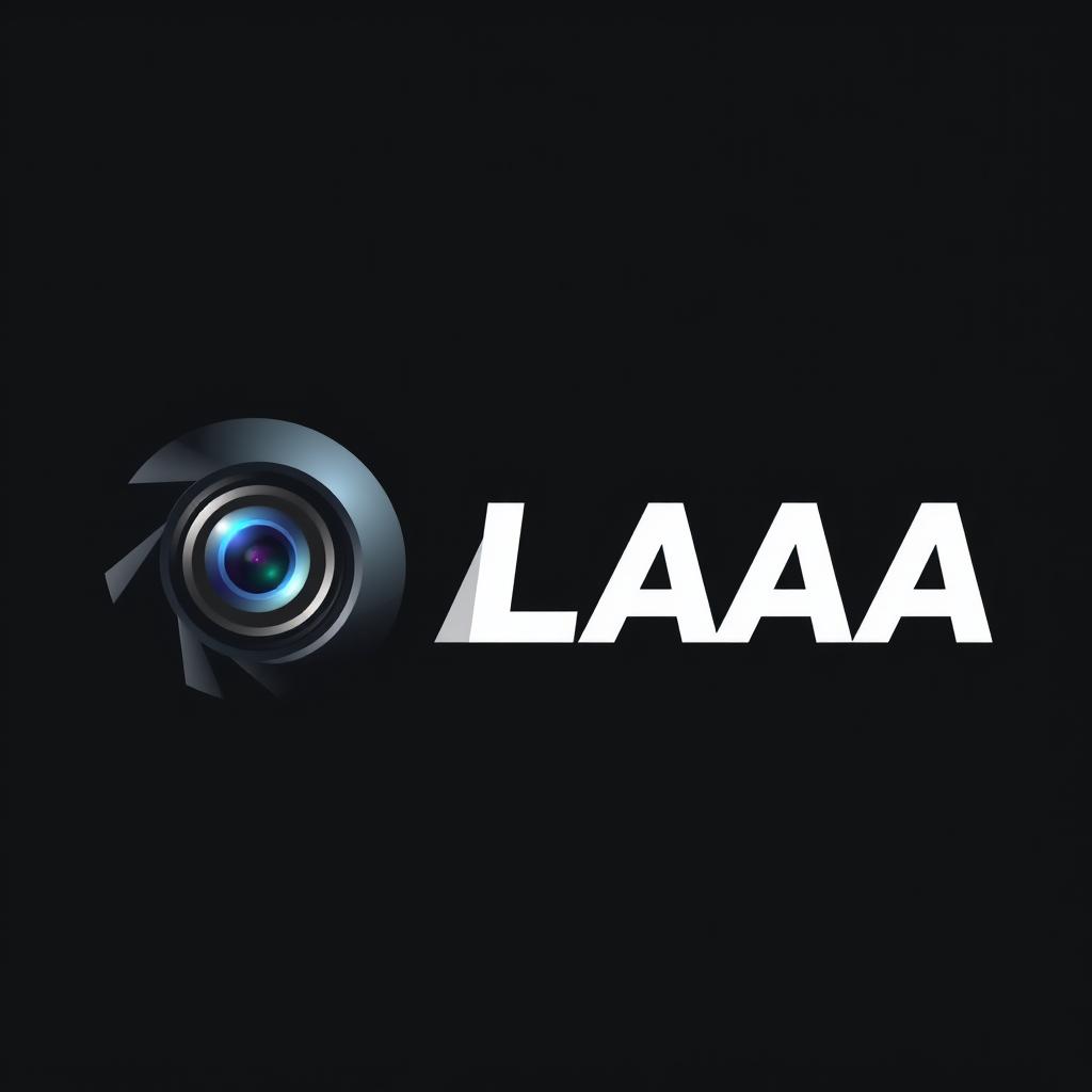 A logo design featuring the name "ALAA" beautifully integrated with a camera lens motif