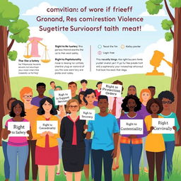An informative illustration showcasing the rights of survivors of domestic violence and abuse