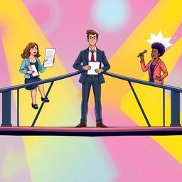 An illustration depicting a metaphorical bridge scene
