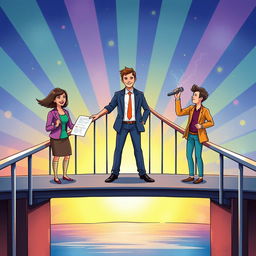 An illustration depicting a metaphorical bridge scene