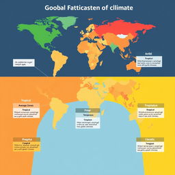 A simple and visually appealing graphic organizer illustrating the global pattern of climate