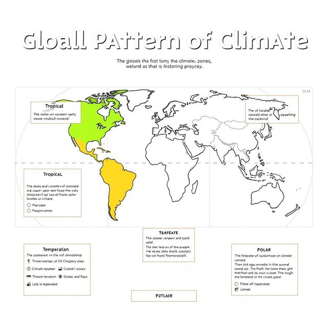 A simple and visually appealing graphic organizer illustrating the global pattern of climate