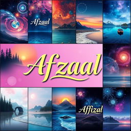A stunning collection of personalized wallpapers featuring the name "Afzaal" in elegant calligraphy styles