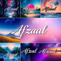 A stunning collection of personalized wallpapers featuring the name "Afzaal" in elegant calligraphy styles