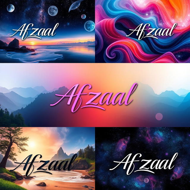 A stunning collection of personalized wallpapers featuring the name "Afzaal" in elegant calligraphy styles