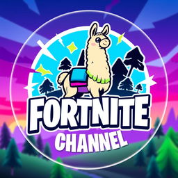 A vibrant and dynamic logo for a Fortnite channel, featuring bold, energetic typography with a playful font style