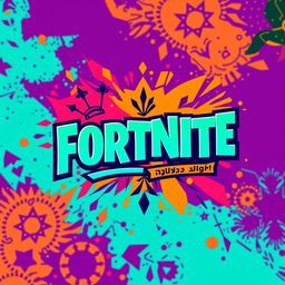 A vibrant and playful logo design combining elements of Fortnite and Iranian culture